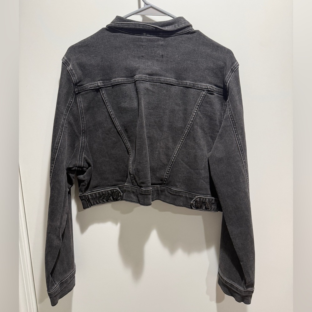 BuffBunny Desire Denim Cropped Jacket - Washed Black NWT - Large - Picture 5 of 6